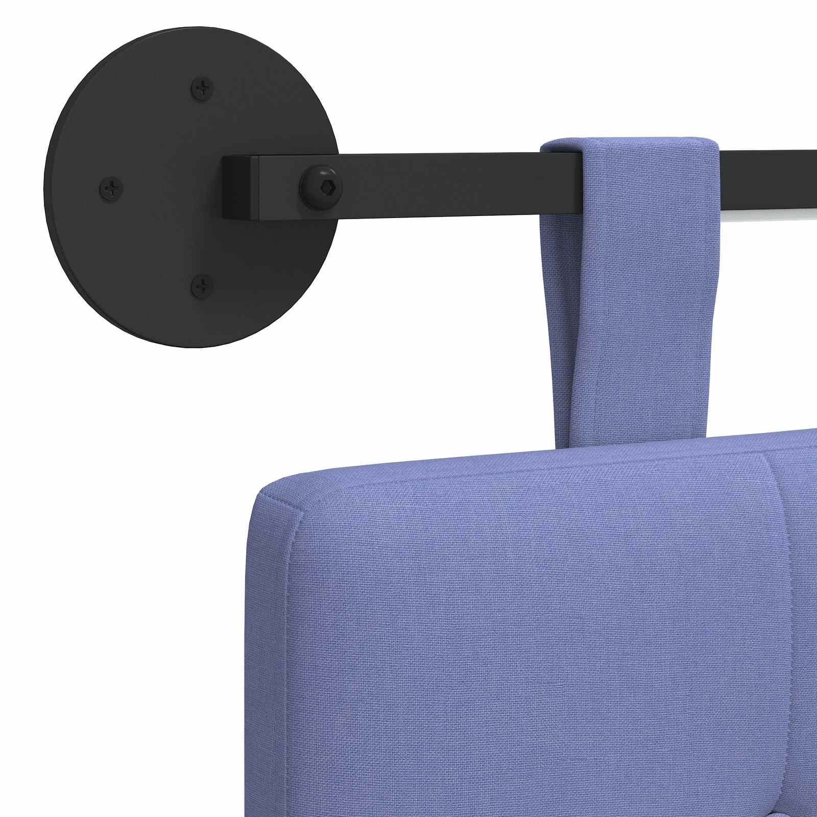 Hangend hoofdbord Met LED-verlichting Jeans Blauw Stof