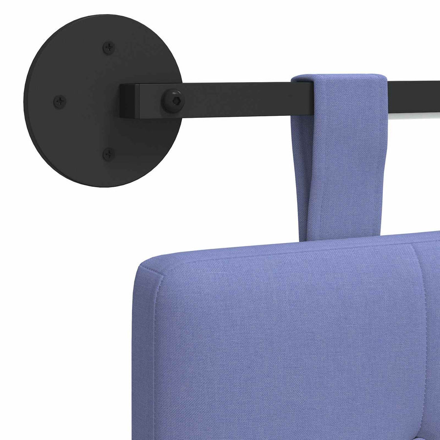 Hangend hoofdbord Met LED-verlichting Jeans Blauw Stof