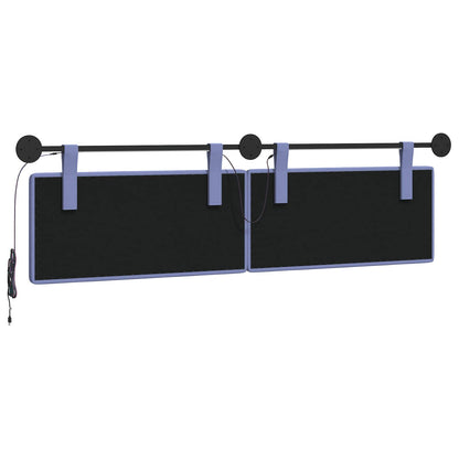 Hangend hoofdbord Met LED-verlichting Jeans Blauw Stof