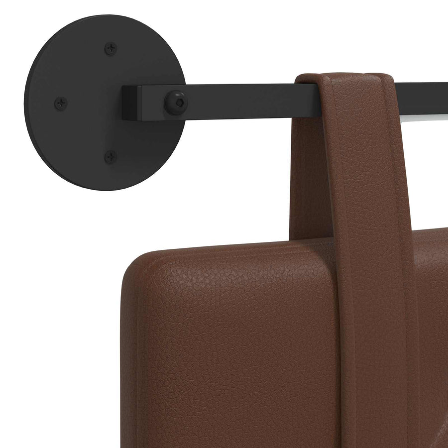 Hangend hoofdbord Met LED-verlichting Bruin Kunstleer
