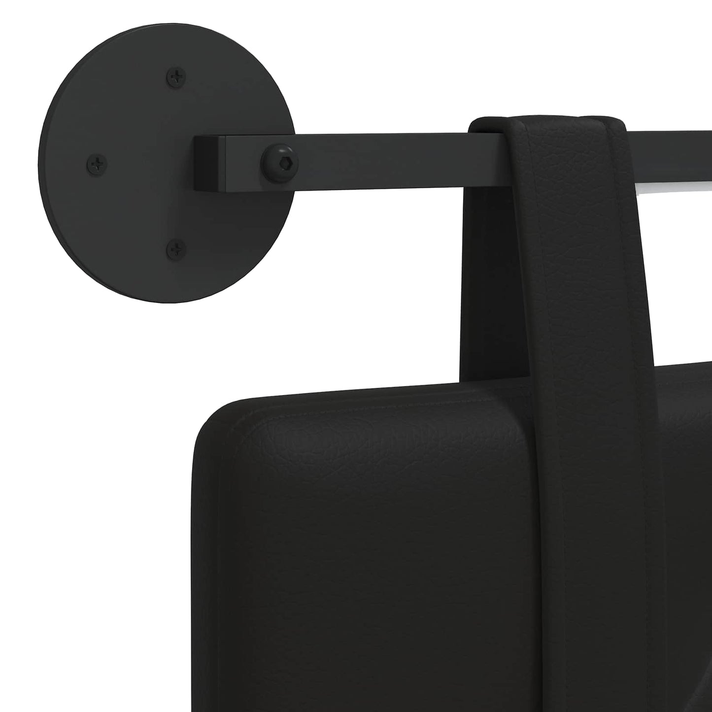 Hangend hoofdbord Met LED-verlichting Zwart Kunstleer