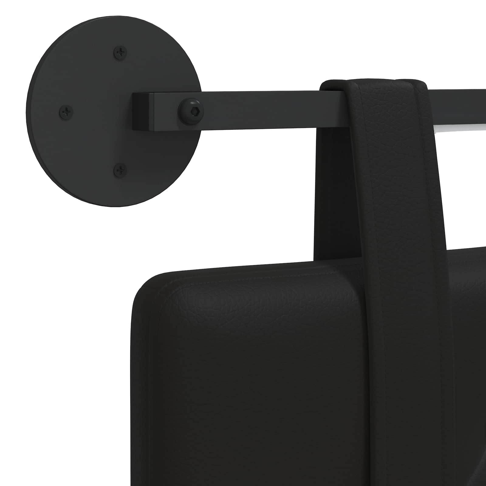 Hangend hoofdbord Met LED-verlichting Zwart Kunstleer