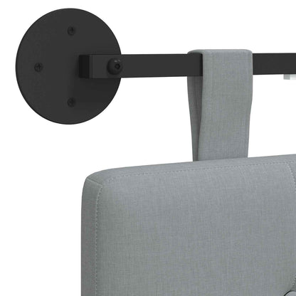 Hangend hoofdbord Met LED-verlichting Lichtgrijs Stof