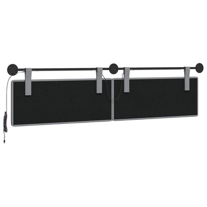 Hangend hoofdbord Met LED-verlichting Lichtgrijs Stof