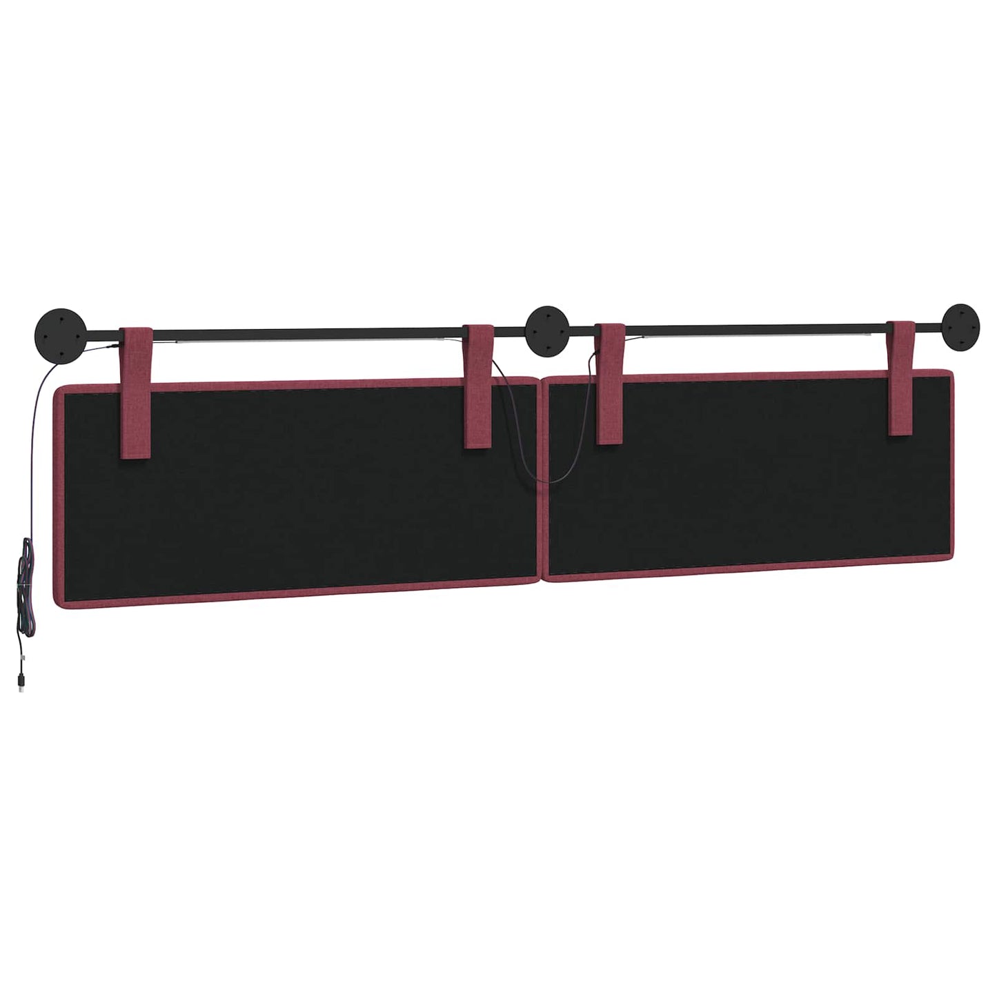 Hangend hoofdbord Met LED-verlichting Wijnrood Stof