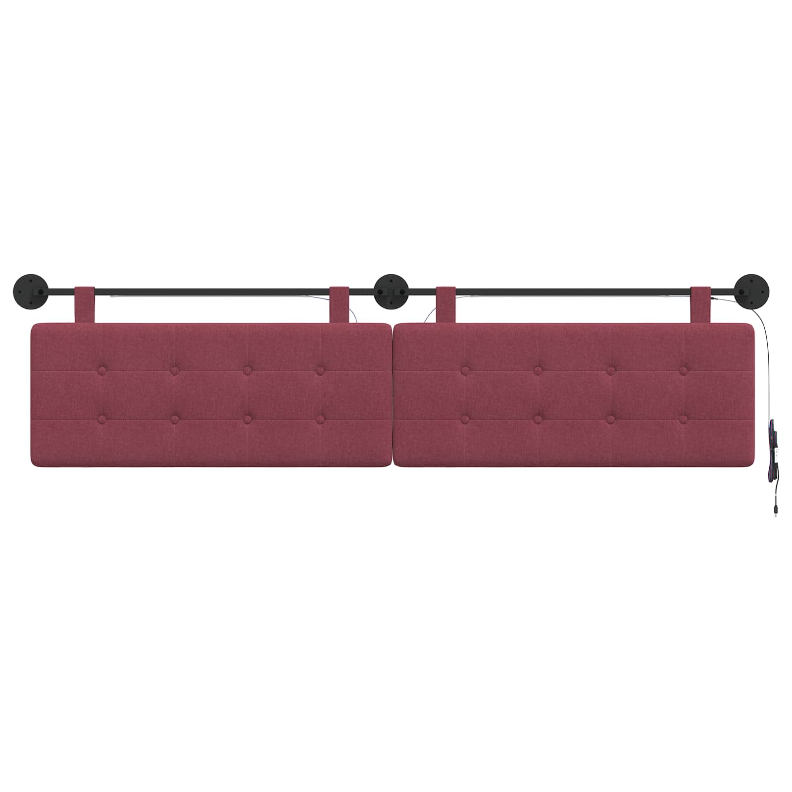 Hangend hoofdbord Met LED-verlichting Wijnrood Stof