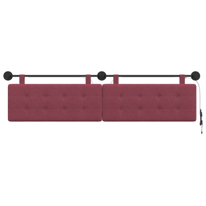 Hangend hoofdbord Met LED-verlichting Wijnrood Stof