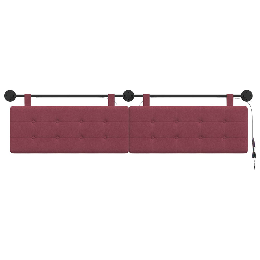 Hangend hoofdbord Met LED-verlichting Wijnrood Stof