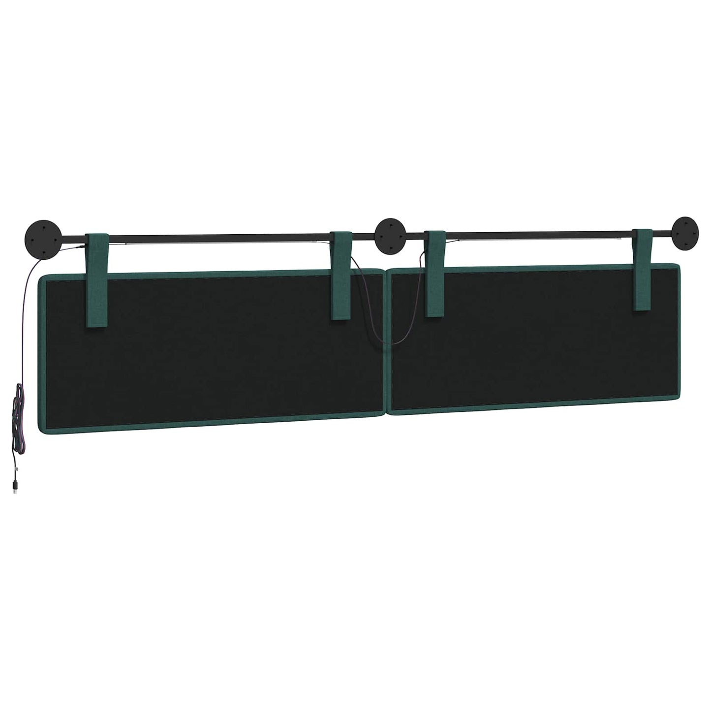 Hangend hoofdbord Met LED-verlichting Donkergroen Stof