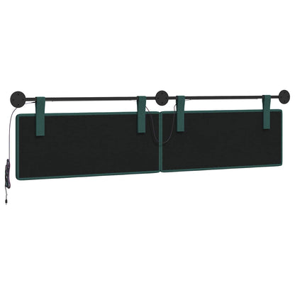 Hangend hoofdbord Met LED-verlichting Donkergroen Stof