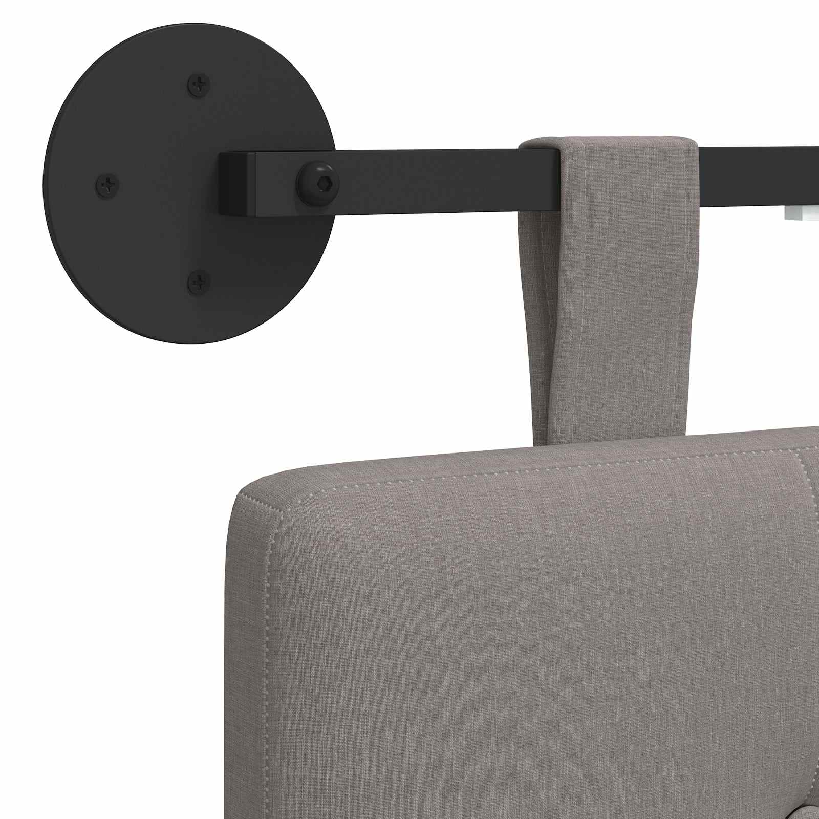 Hangend hoofdbord Met LED-verlichting Taupe Stof