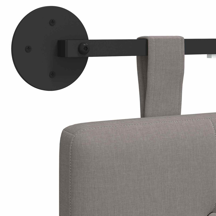 Hangend hoofdbord Met LED-verlichting Taupe Stof
