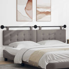 Wall-Mounted Headboard with LED Lighting Taupe Fabric