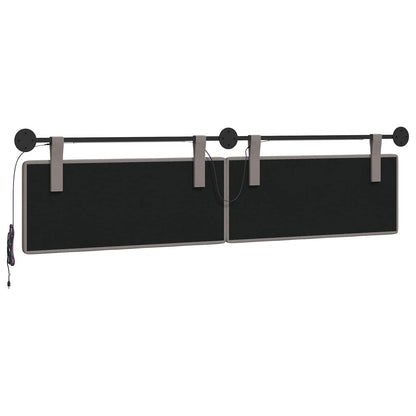 Hangend hoofdbord Met LED-verlichting Taupe Stof