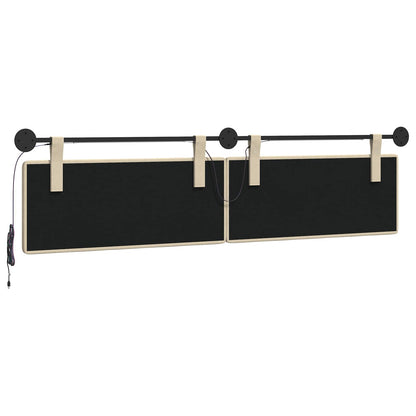 Hangend hoofdbord Met LED-verlichting Crèmekleurig Stof