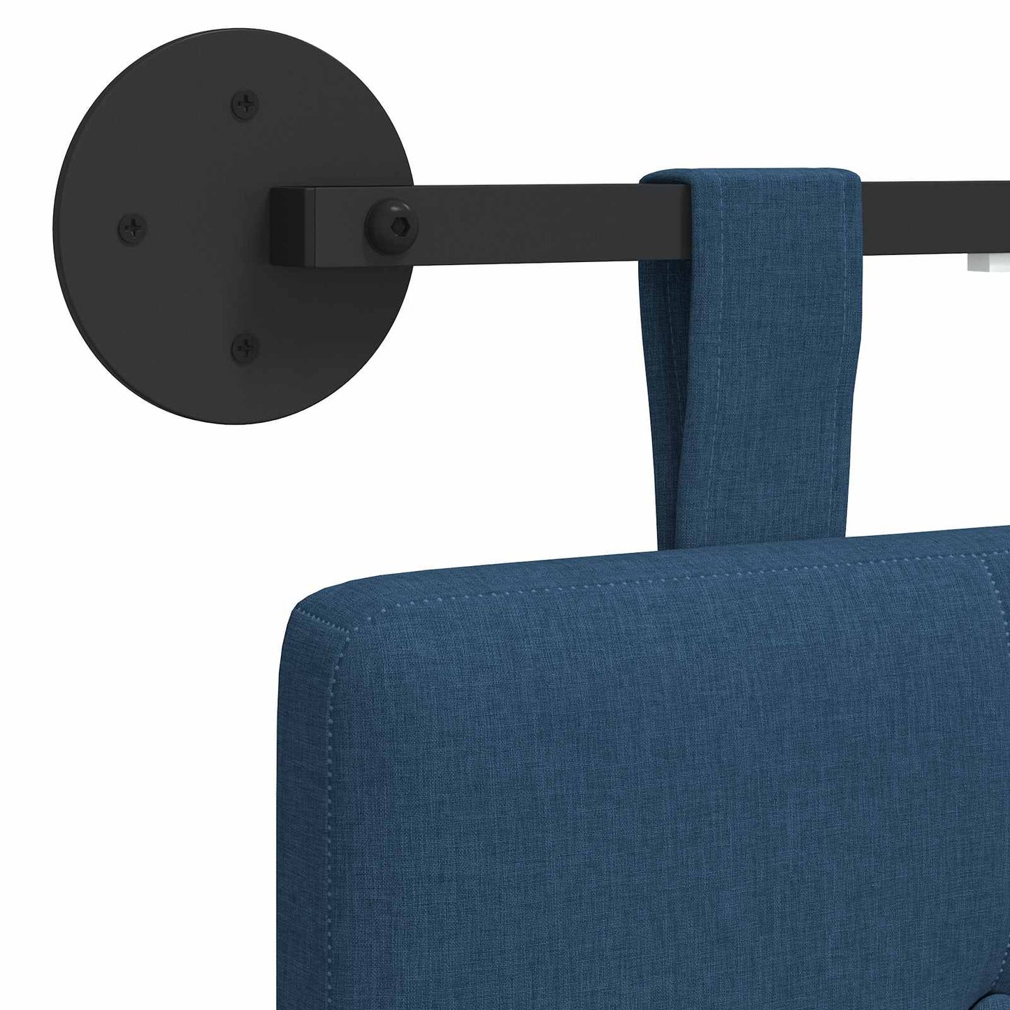 Hangend hoofdbord Met LED-verlichting Blauw Stof
