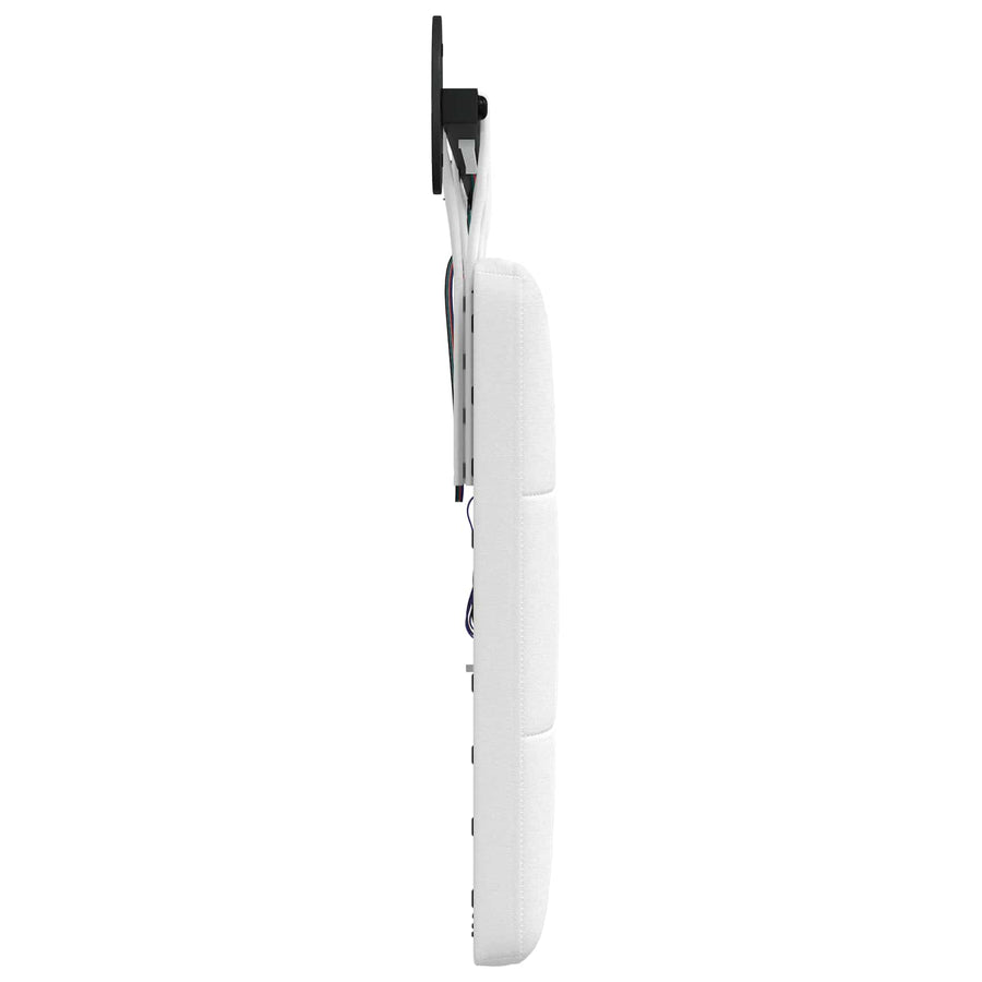 Hangend hoofdbord Met LED-verlichting Wit Stof