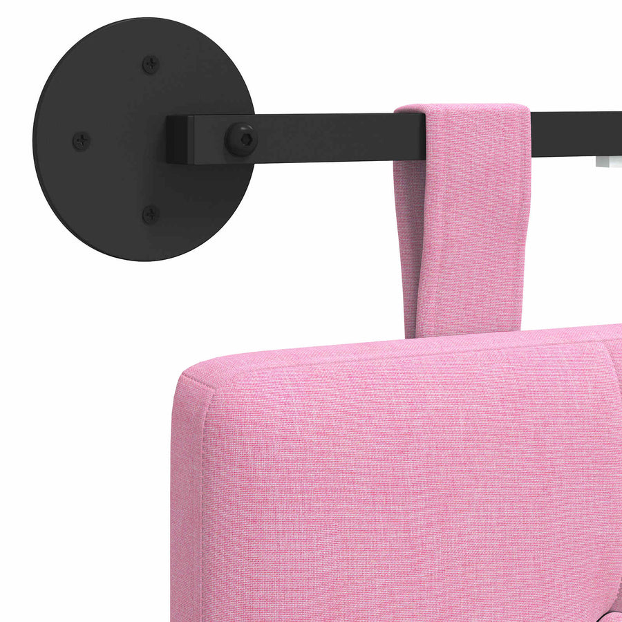 Hangend hoofdbord Met LED-verlichting Roze Stof