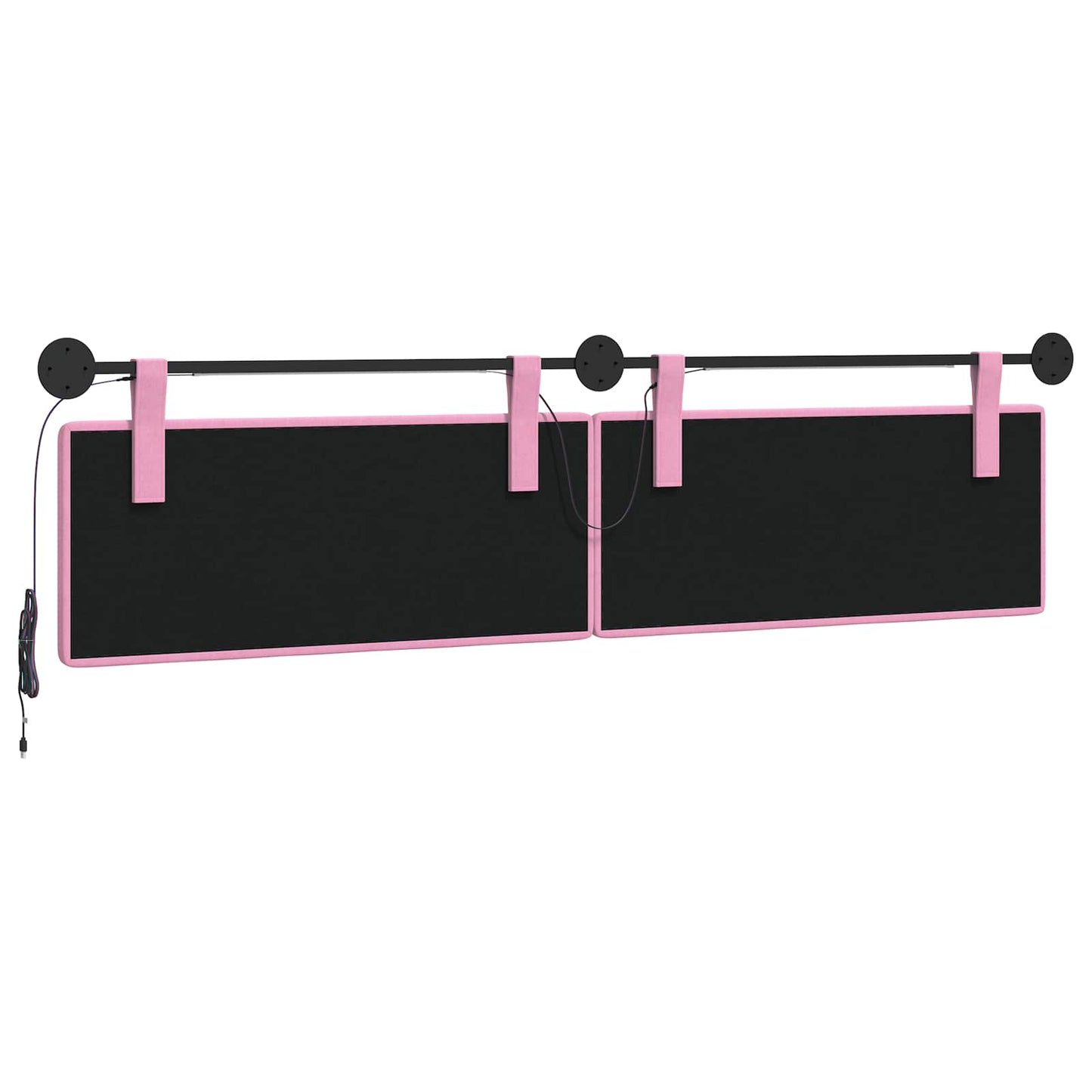 Hangend hoofdbord Met LED-verlichting Roze Stof