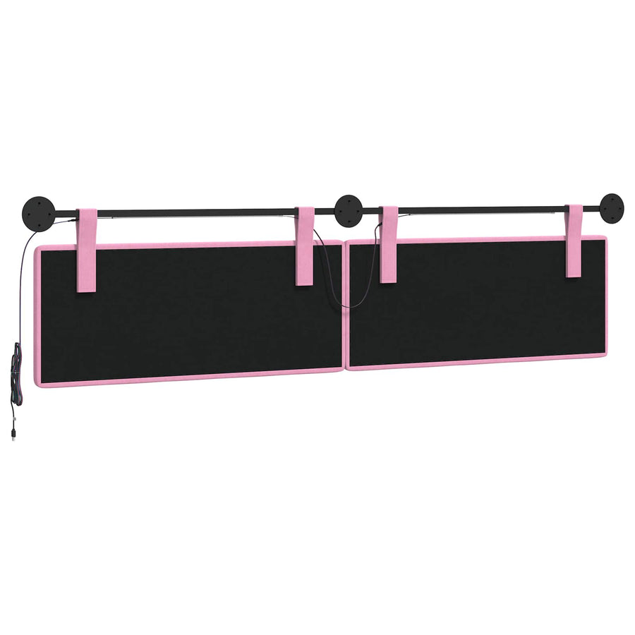 Hangend hoofdbord Met LED-verlichting Roze Stof