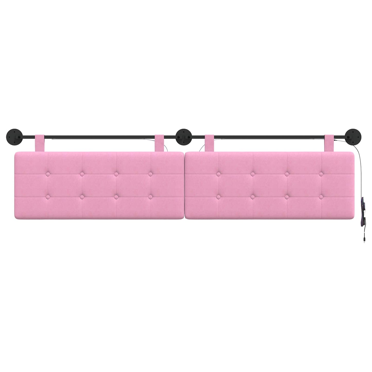 Hangend hoofdbord Met LED-verlichting Roze Stof