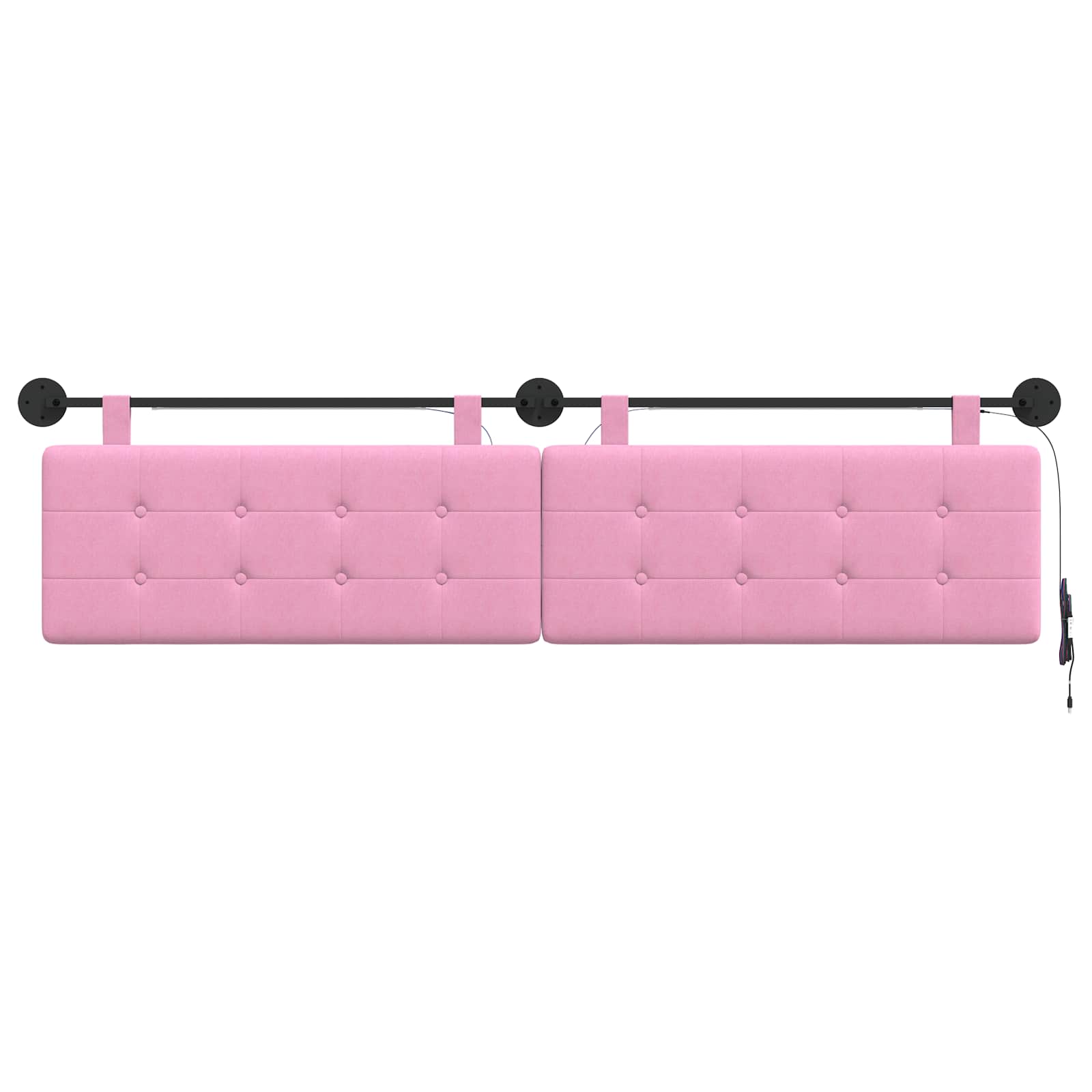 Hangend hoofdbord Met LED-verlichting Roze Stof