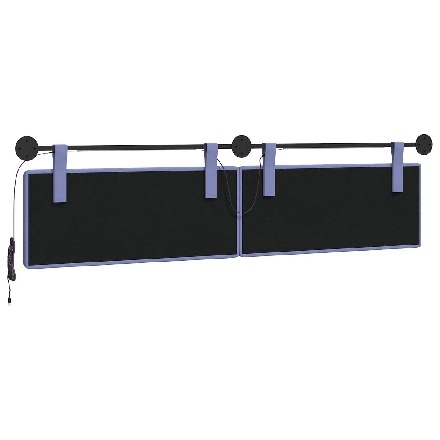 Hangend hoofdbord Met LED-verlichting Jeans Blauw Stof