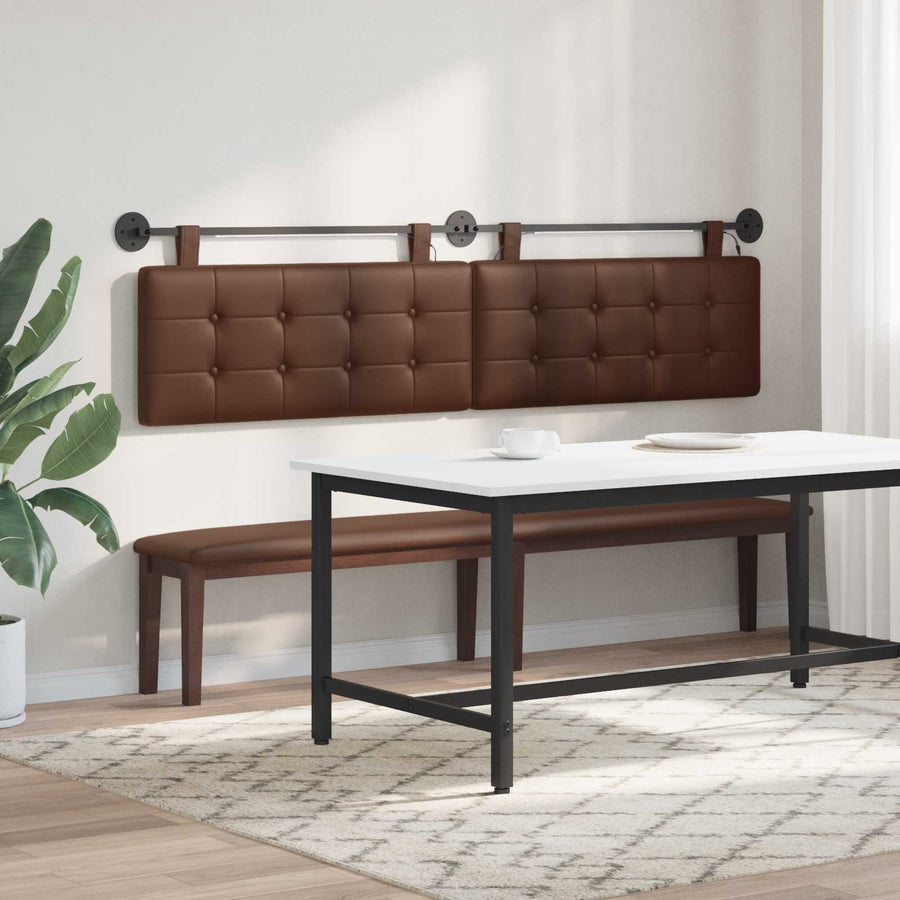 Hangend hoofdbord Met LED-verlichting Bruin Kunstleer