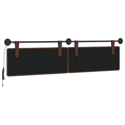 Hangend hoofdbord Met LED-verlichting Bruin Kunstleer
