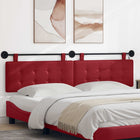 Wall-mounted headboard With LED lighting Wine red Faux leather