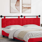Wall-mounted Headboard with LED lighting Red Faux Leather