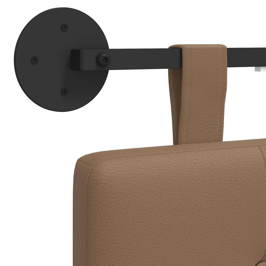 Hangend hoofdbord Met LED-verlichting Cappuccino Kunstleer