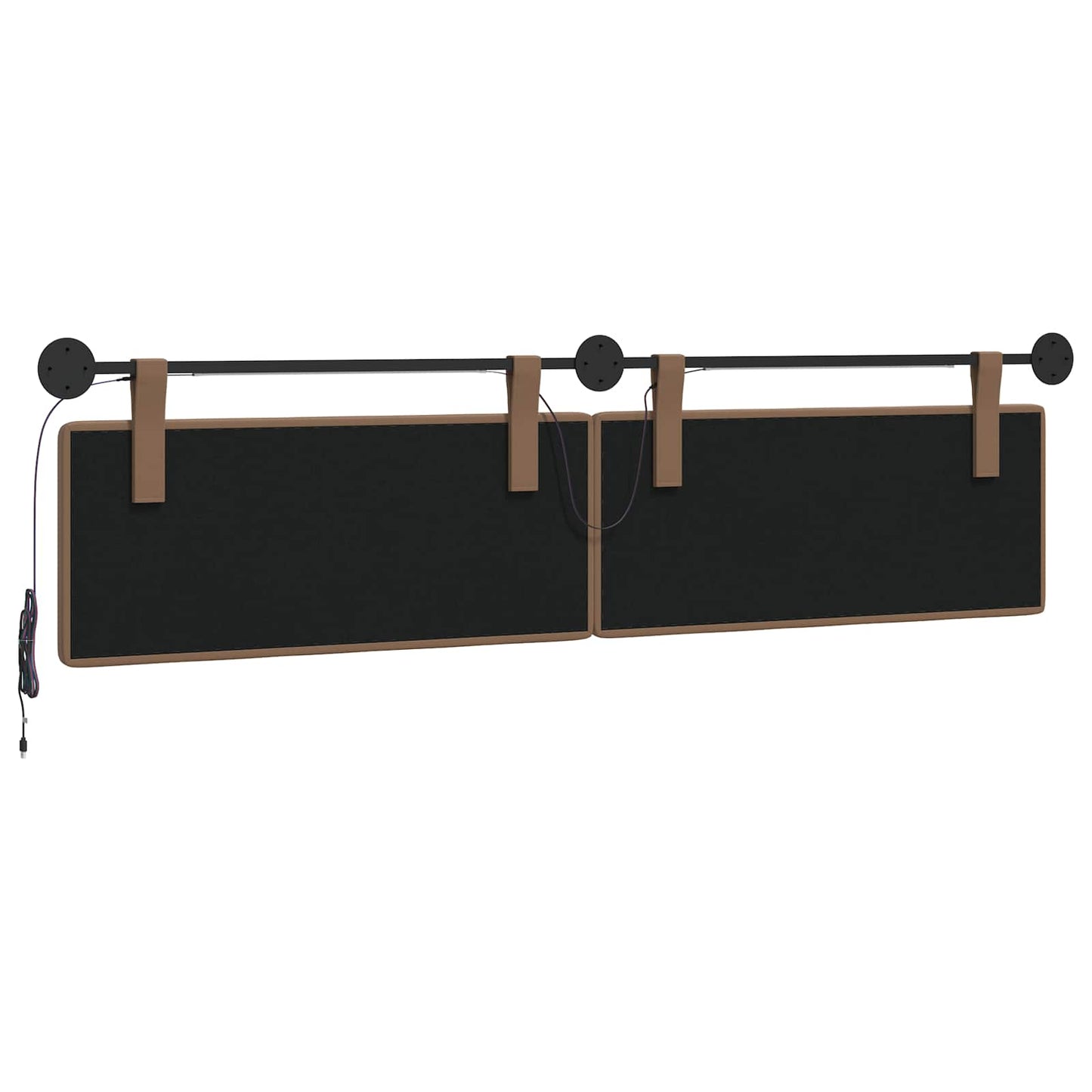 Hangend hoofdbord Met LED-verlichting Cappuccino Kunstleer