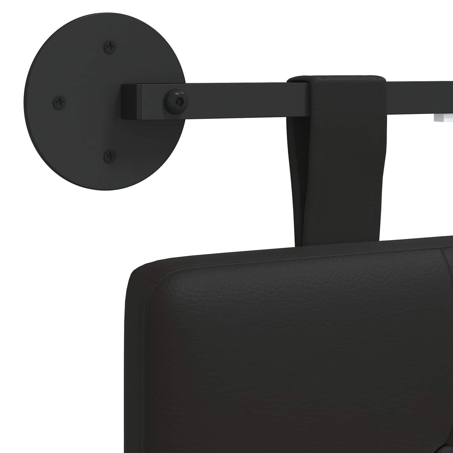 Hangend hoofdbord Met LED-verlichting Zwart Kunstleer