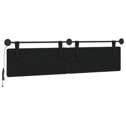 Hangend hoofdbord Met LED-verlichting Zwart Kunstleer