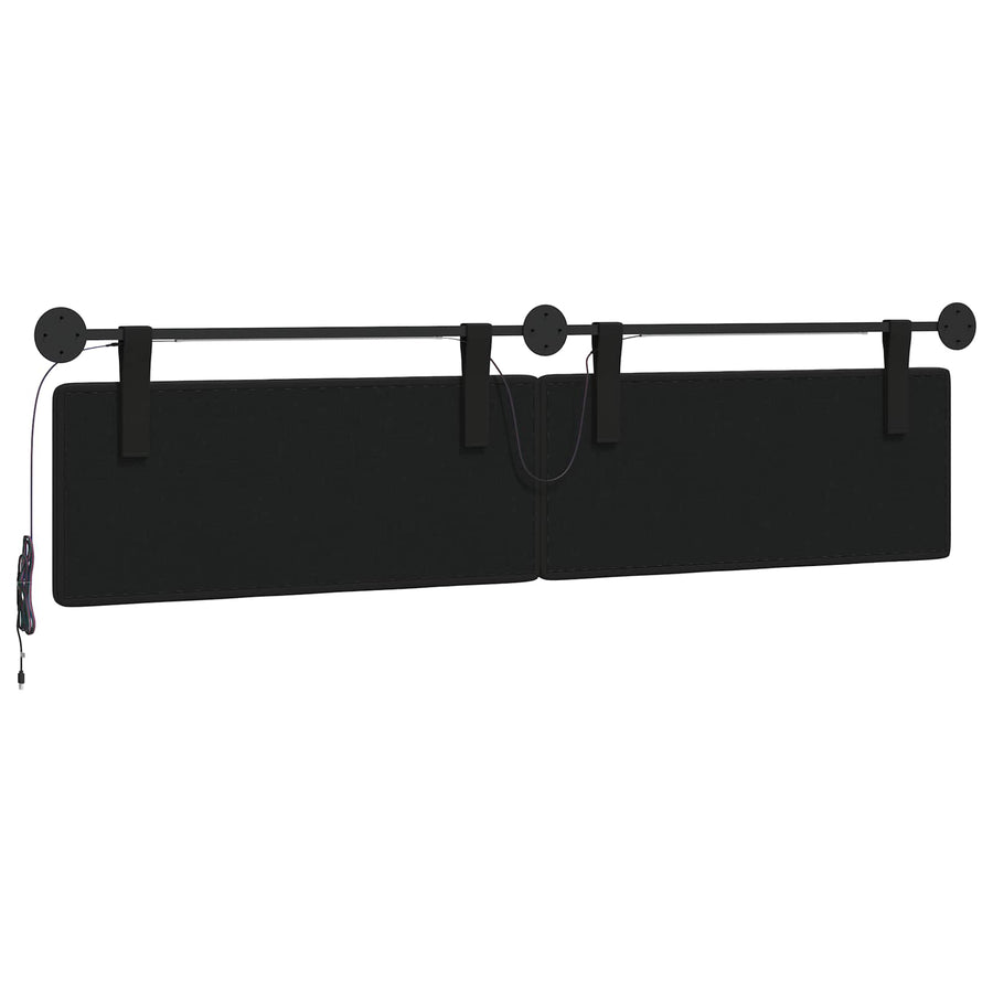 Hangend hoofdbord Met LED-verlichting Zwart Kunstleer
