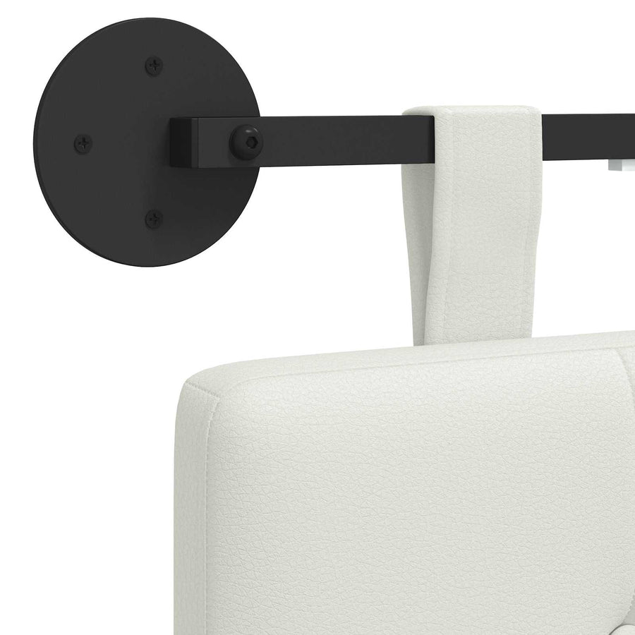 Hangend hoofdbord Met LED-verlichting Wit Kunstleer