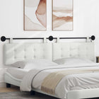 Wall-mounted Headboard With LED lighting White Faux Leather