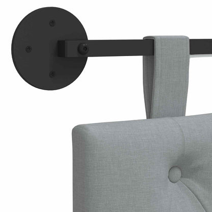 Hangend hoofdbord Met LED-verlichting Lichtgrijs Stof