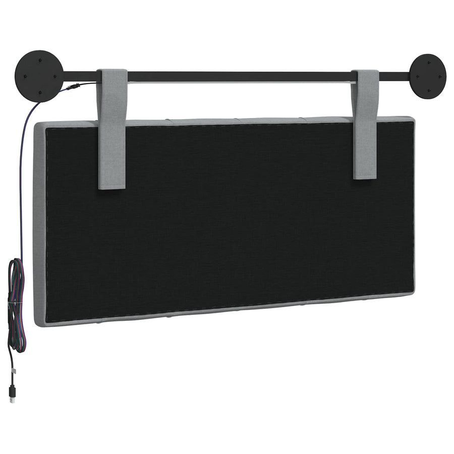 Hangend hoofdbord Met LED-verlichting Lichtgrijs Stof