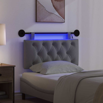 Hangend hoofdbord Met LED-verlichting Donkergrijs Stof