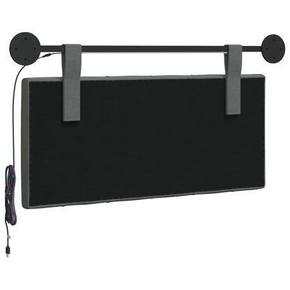 Hangend hoofdbord Met LED-verlichting Donkergrijs Stof