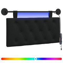 Hangend hoofdbord Met LED-verlichting Zwart Stof