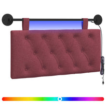 Hangend hoofdbord Met LED-verlichting Wijnrood Stof