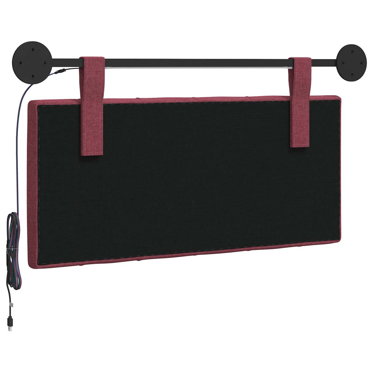 Hangend hoofdbord Met LED-verlichting Wijnrood Stof