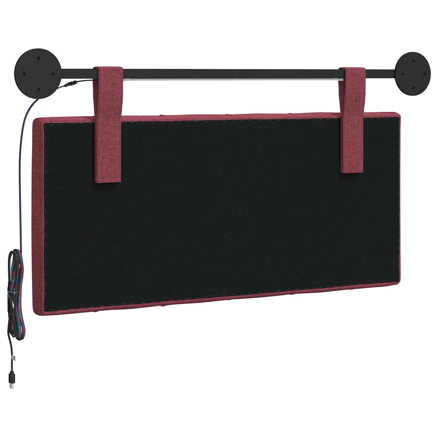 Hangend hoofdbord Met LED-verlichting Wijnrood Stof