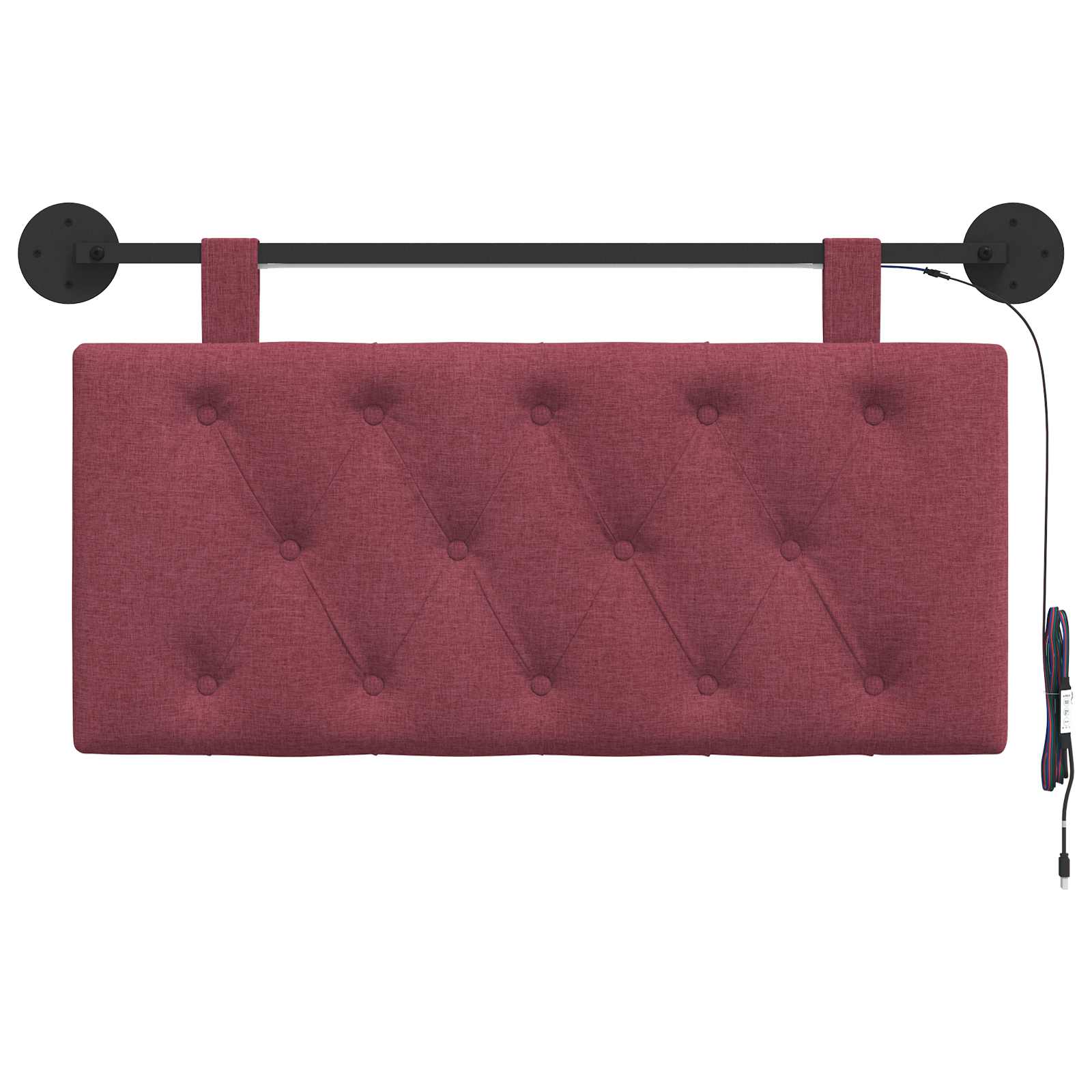 Hangend hoofdbord Met LED-verlichting Wijnrood Stof