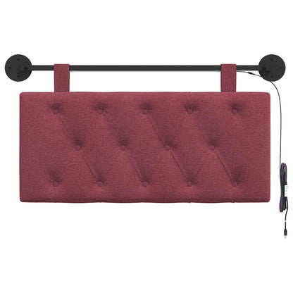 Hangend hoofdbord Met LED-verlichting Wijnrood Stof