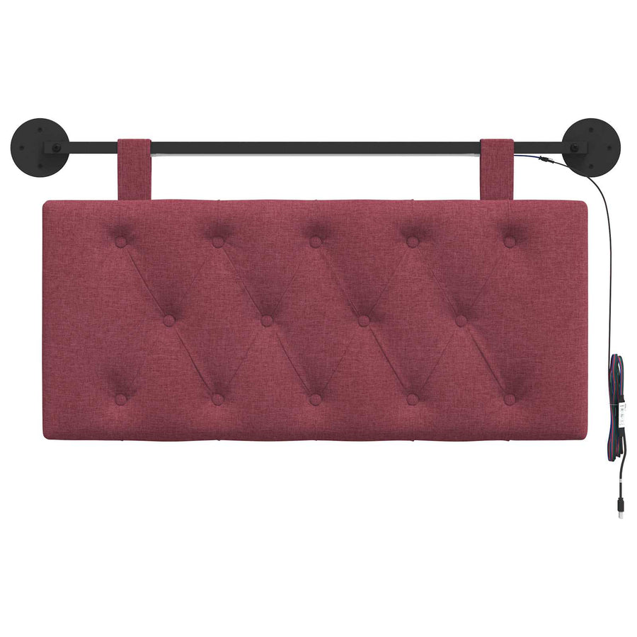 Hangend hoofdbord Met LED-verlichting Wijnrood Stof