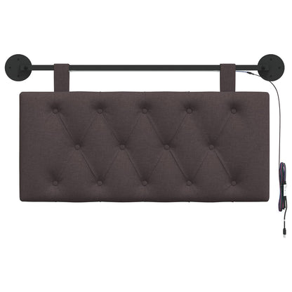 Hangend hoofdbord Met LED-verlichting Donkerbruin Stof